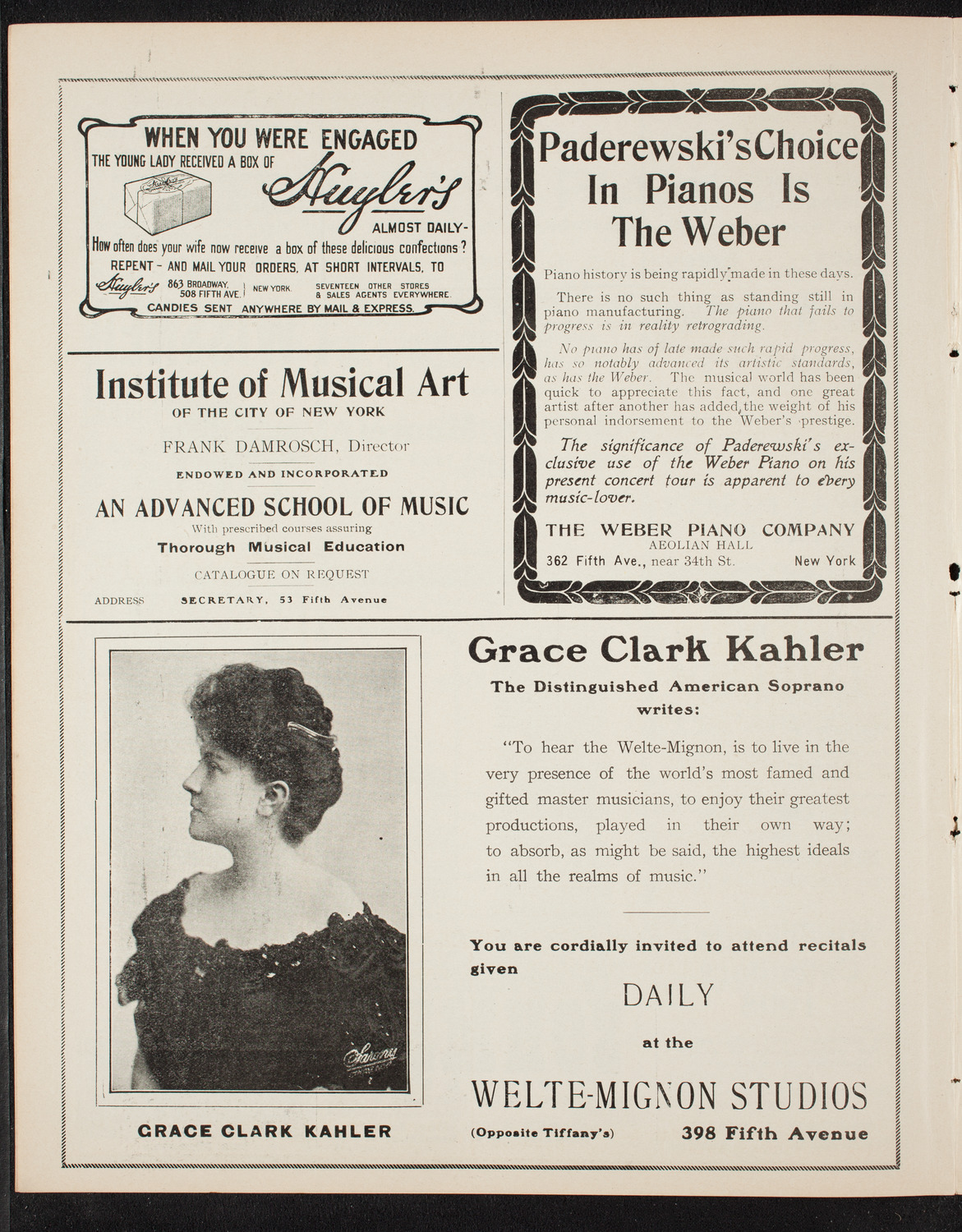 Victor Maurel, Baritone, January 5, 1908, program page 6