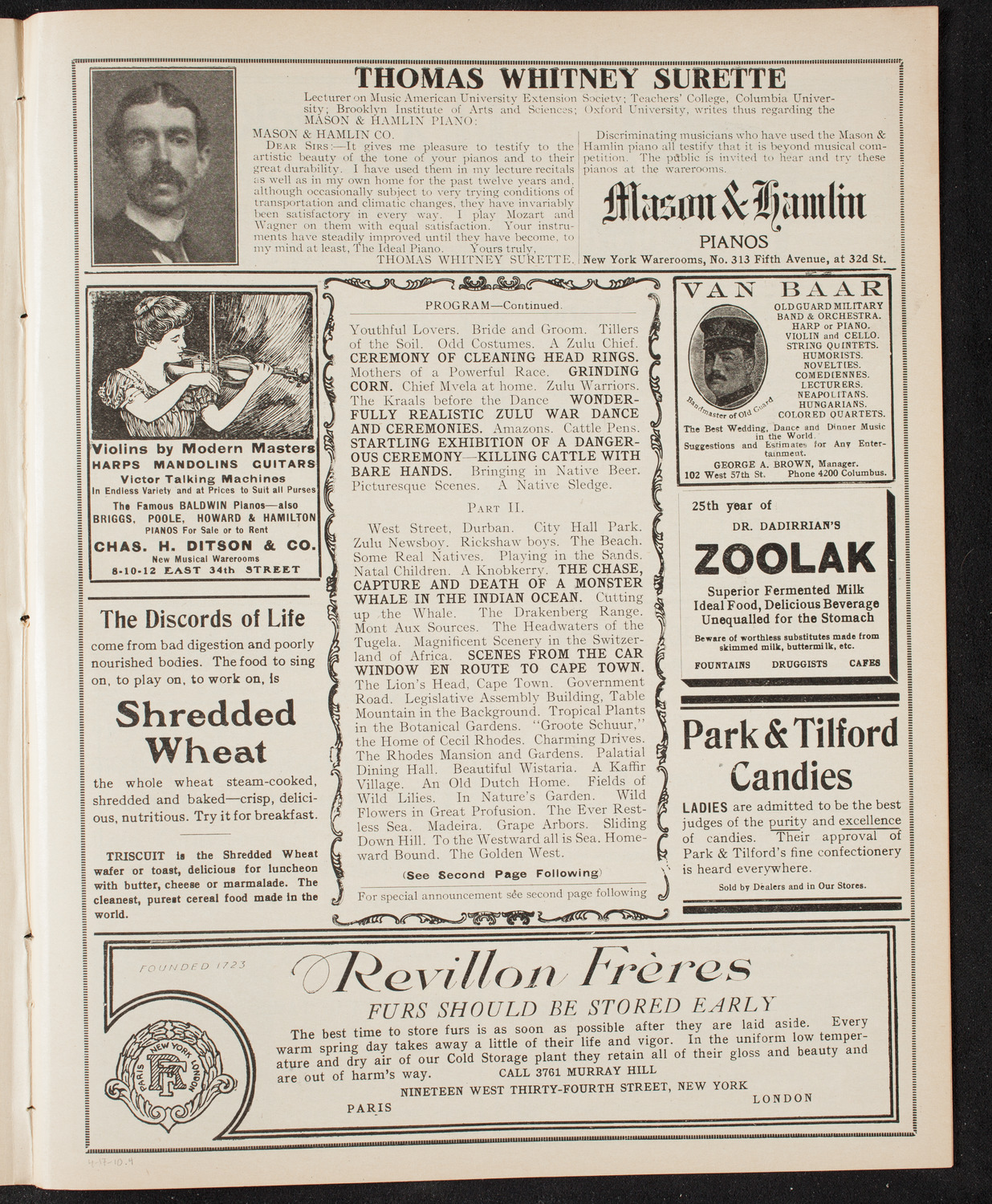 Newman's Illustrated Talks on Travel Topics, April 17, 1910, program page 7