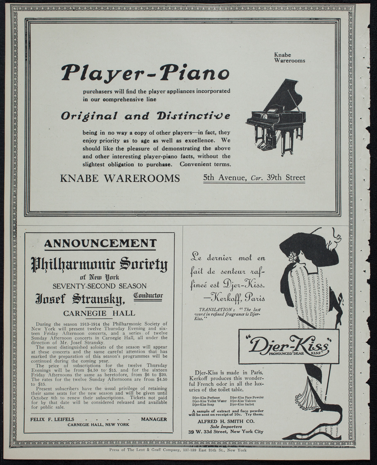 Eugène Ysaÿe, Violin, April 13, 1913, program page 12