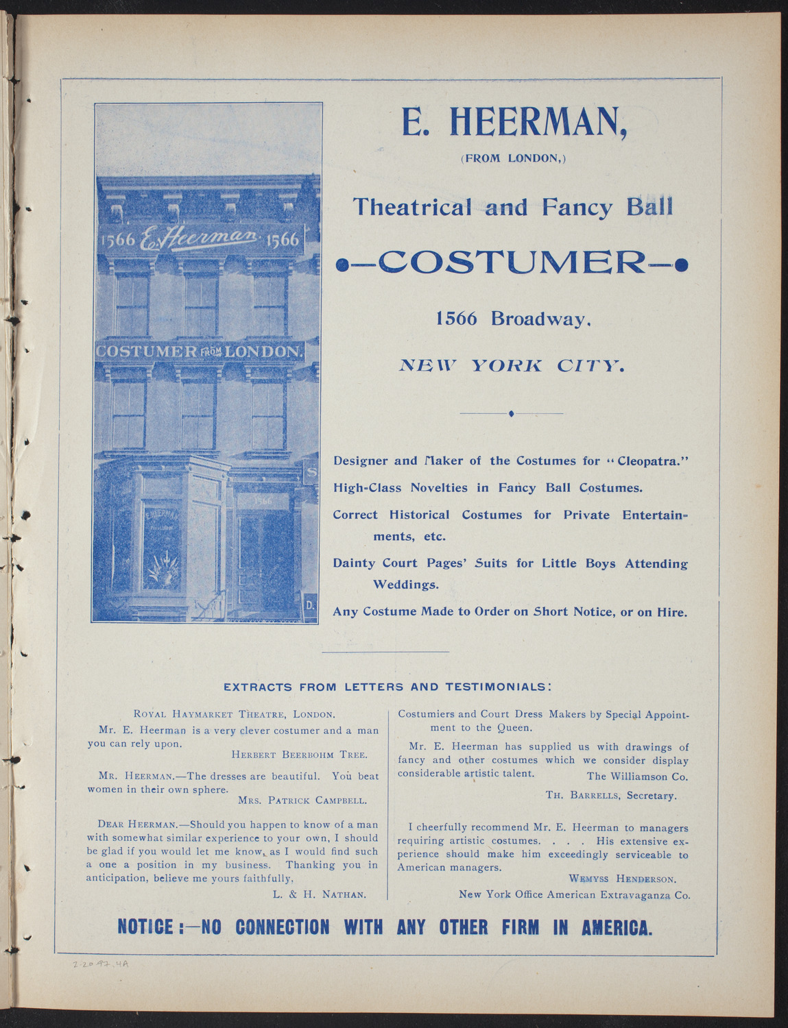 Columbia College Musical Society, February 20, 1897, program page 9