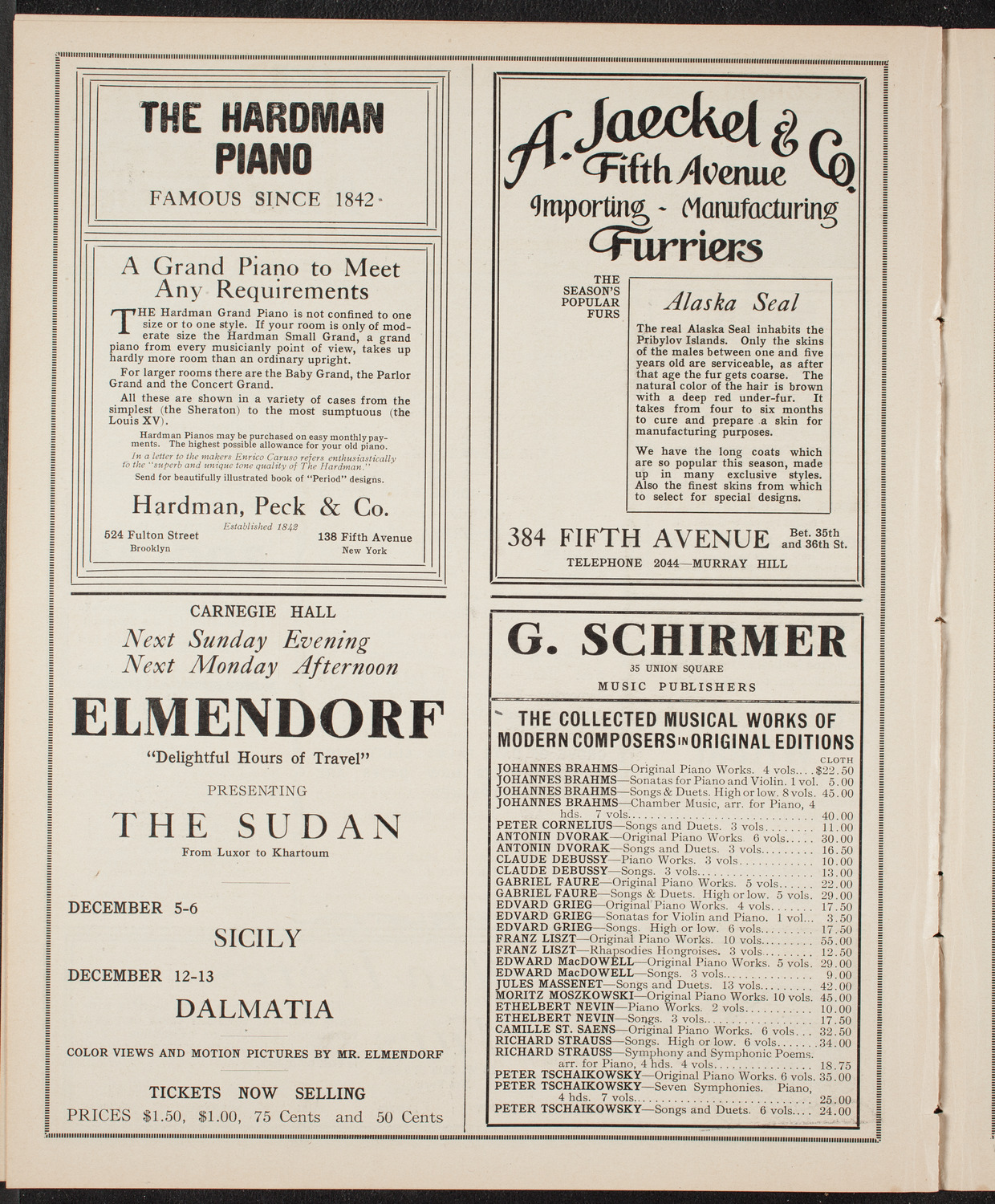 Elmendorf Lecture: At the Gates of the East, November 22, 1909, program page 8