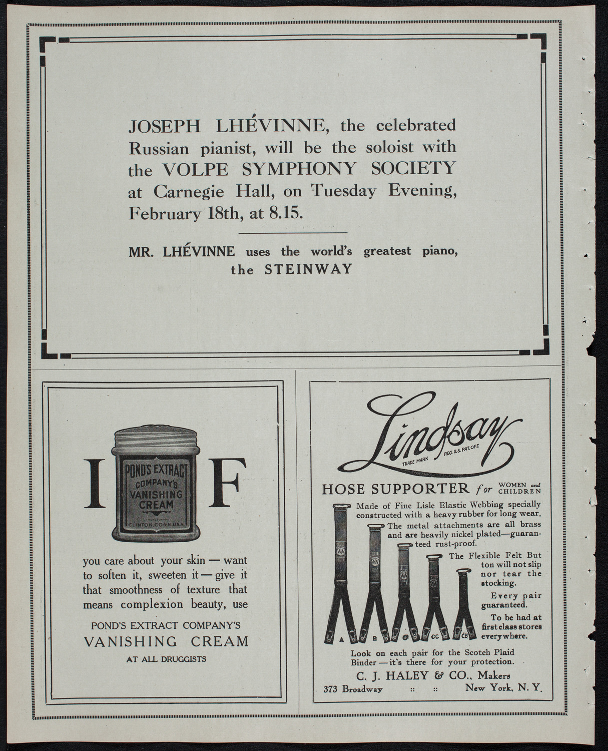 New York Philharmonic, February 13, 1913, program page 4