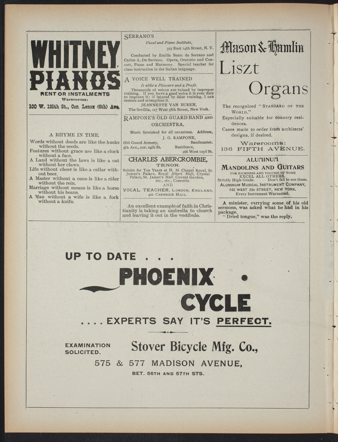 Amherst College Musical Association: Glee, Banjo, and Mandolin Clubs, April 5, 1897, program page 2