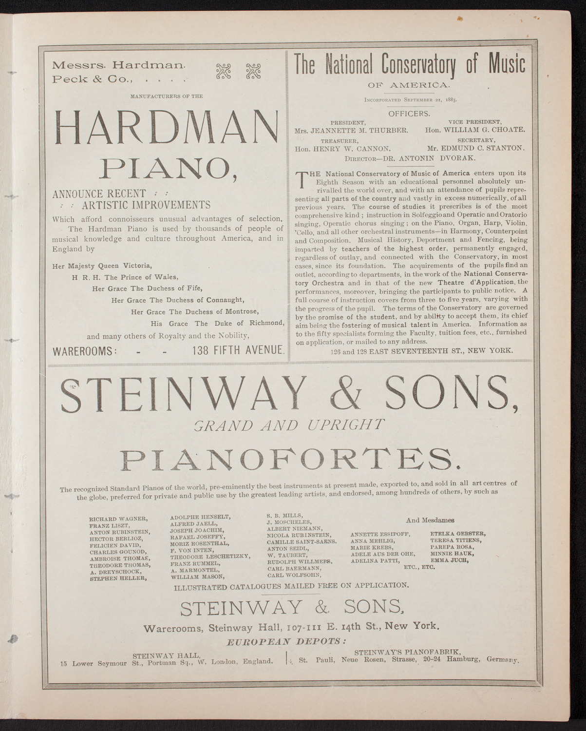 Oratorio Society of New York, January 4, 1893, program page 5