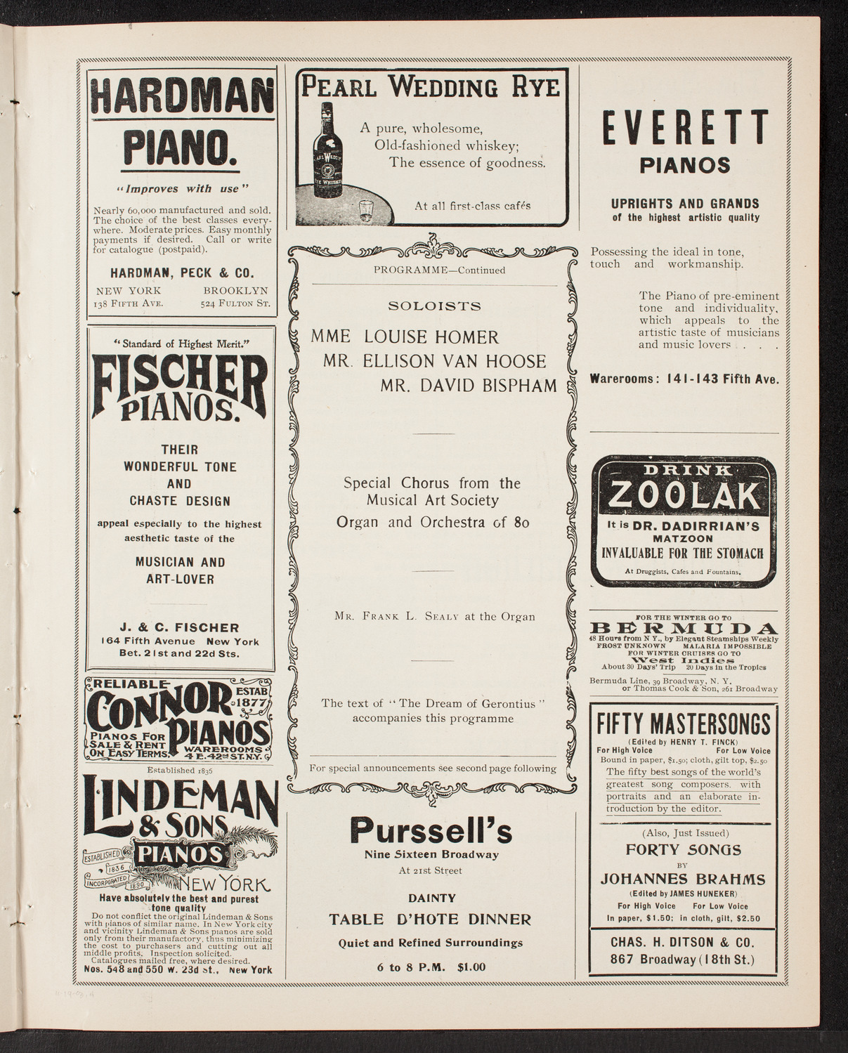 Oratorio Society of New York, November 19, 1903, program page 7
