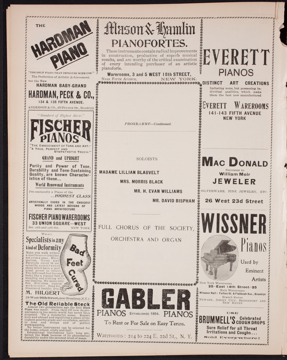 Oratorio Society of New York, December 26, 1900, program page 6