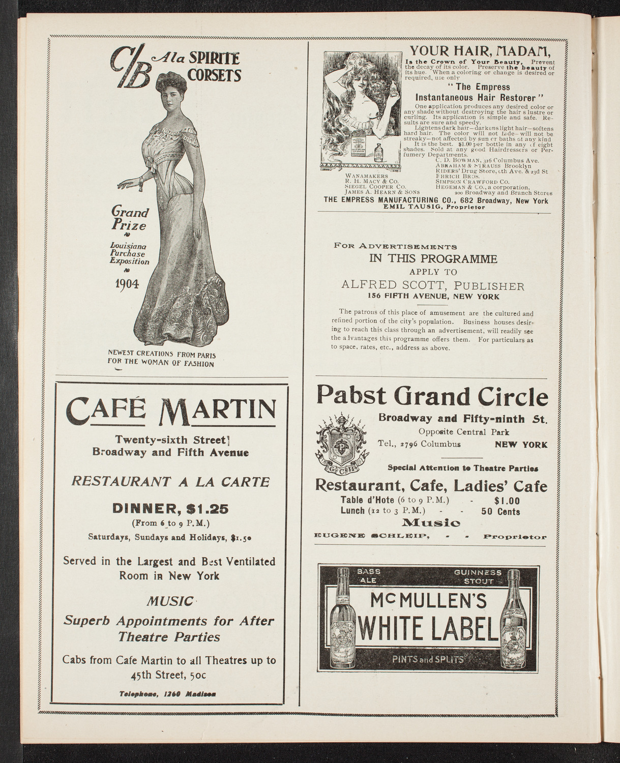 Eugène Ysaÿe, Violin, Anton Hekking, Cello, and Jose Vianna da Motta, Piano with Rosa Zamels, Violin, April 5, 1905, program page 8