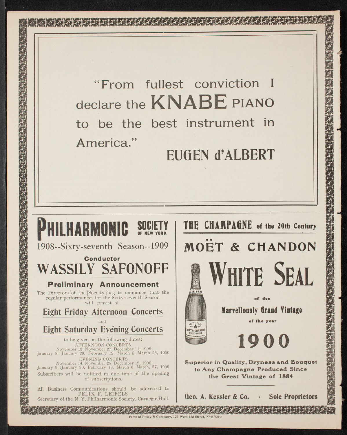 People's Choral Union, April 8, 1908, program page 12