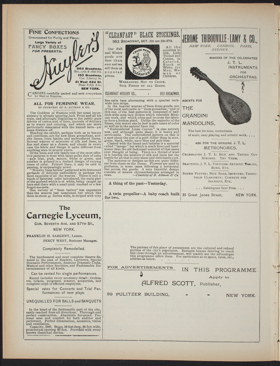 Saturday Morning Conferences on Comparative Literature, March 20, 1897, program page 4