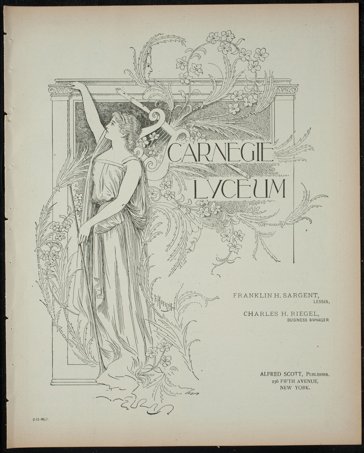 Comparative Literature Society Saturday Morning Conference, February 11, 1899, program page 1