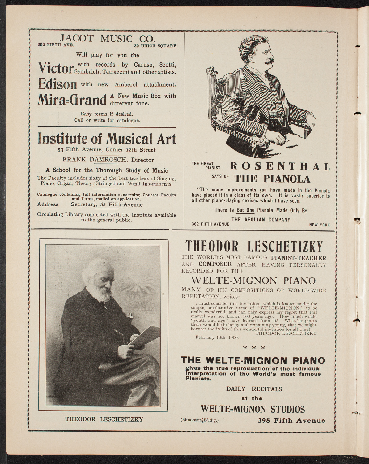 Benefit: Society of St. Vincent de Paul, May 2, 1909, program page 6