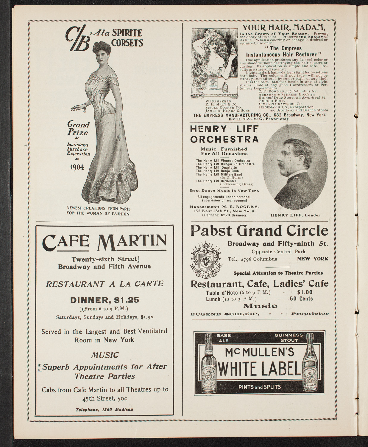 Josef Hofmann, Piano, and Fritz Kreisler, Violin, February 12, 1905, program page 8