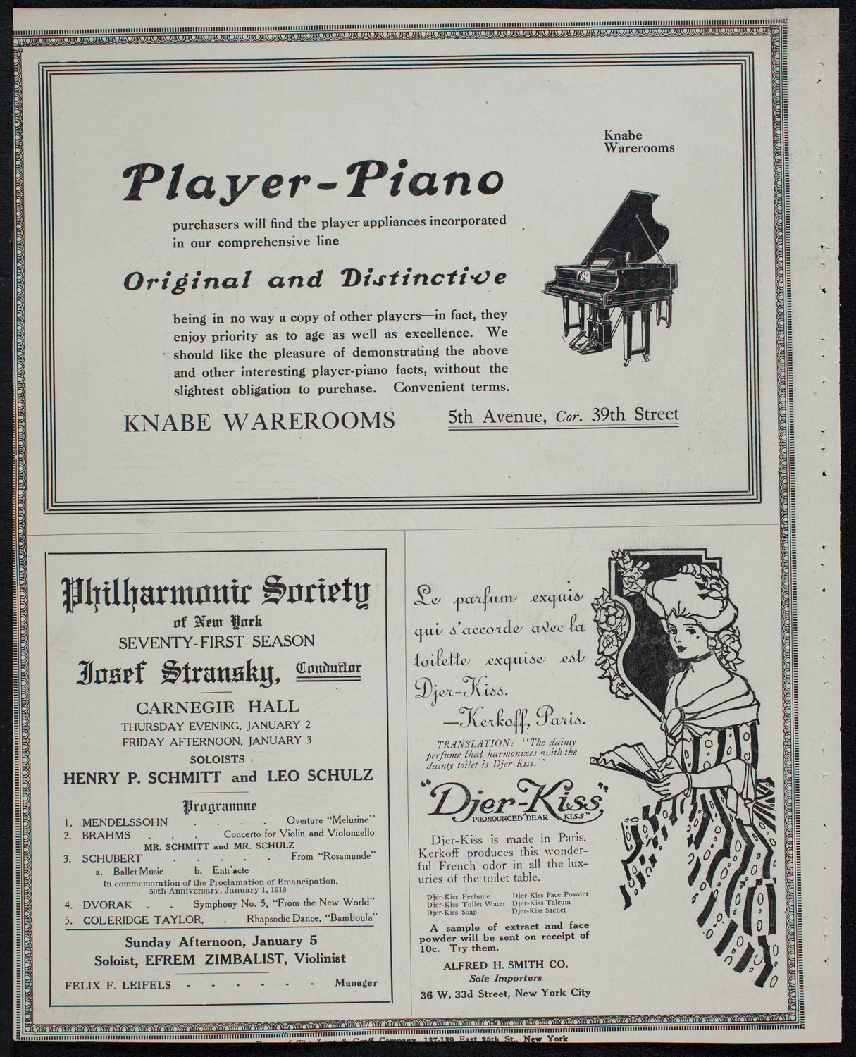 Marcella Sembrich, Soprano, January 2, 1913, program page 14