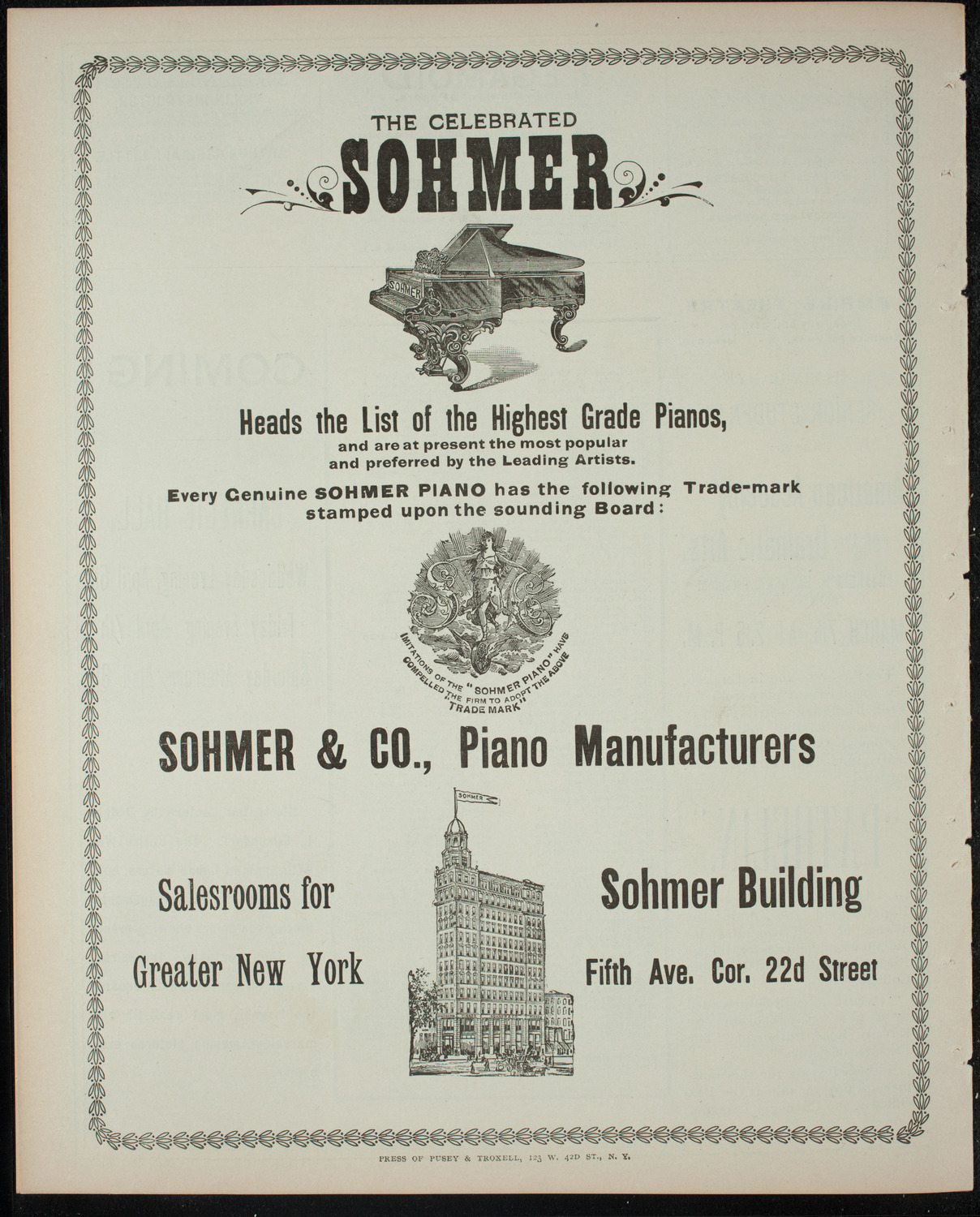 Columbia University Musical Society, February 28, 1899, program page 8