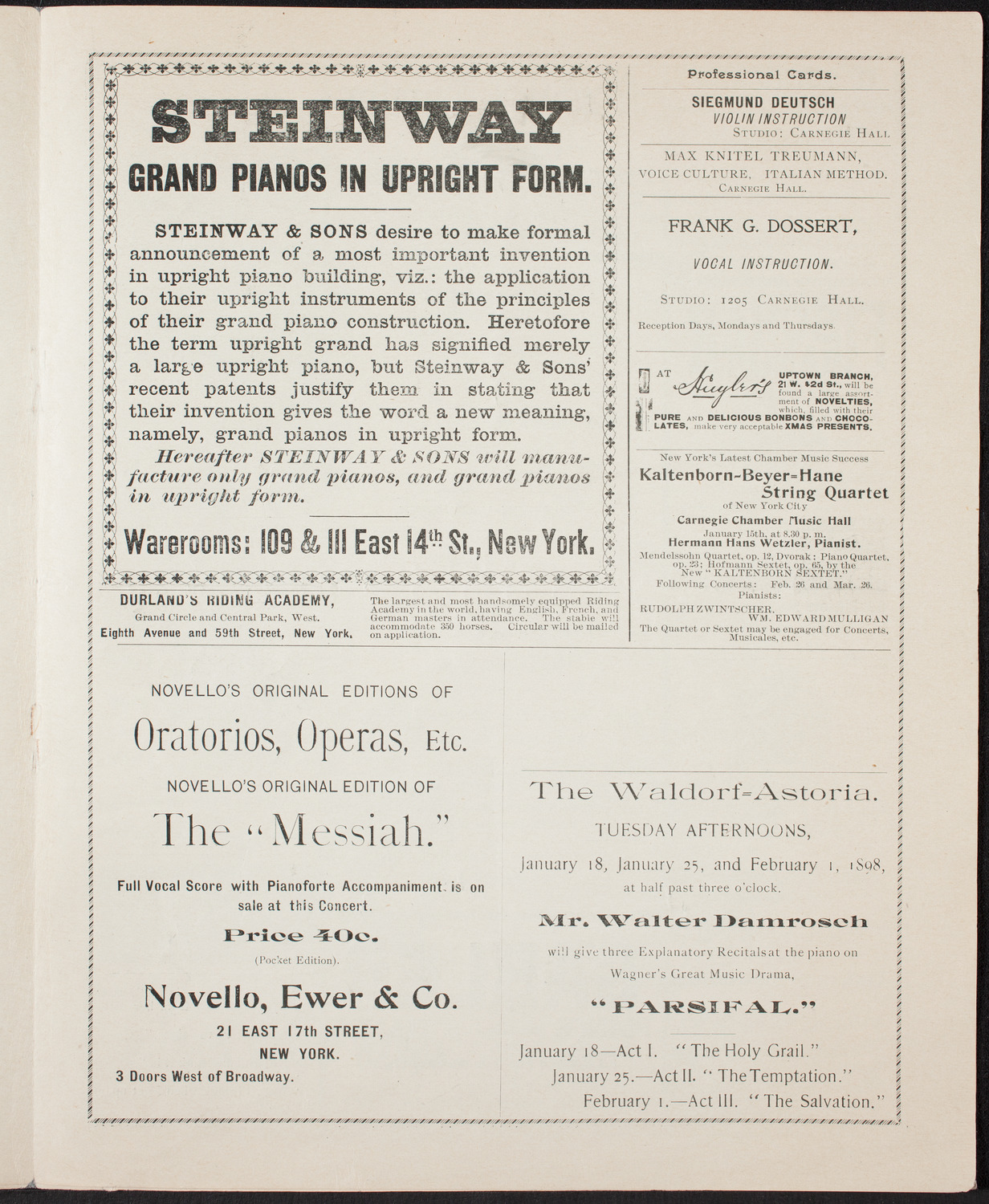 Oratorio Society of New York, December 30, 1897, program page 5