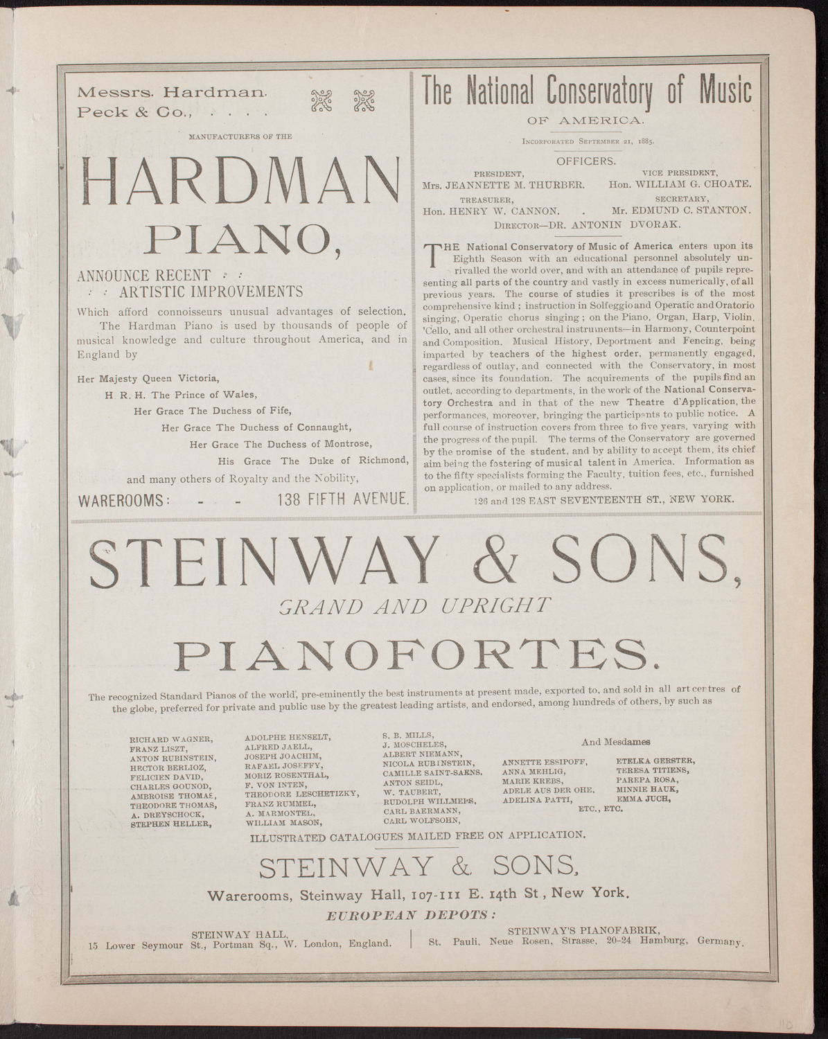 Ignacy Jan Paderewski, Piano, January 14, 1893, program page 5