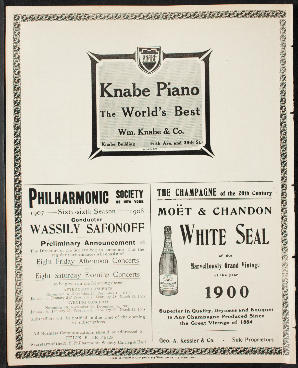 Volpe Symphony Society of New York, April 14, 1907, program page 12