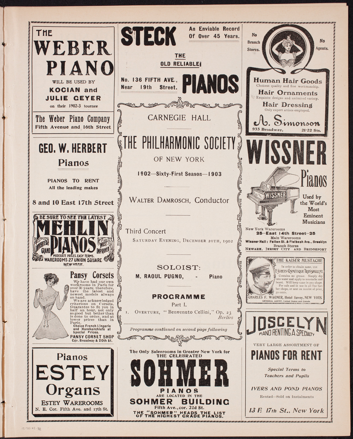 New York Philharmonic, December 20, 1902, program page 5