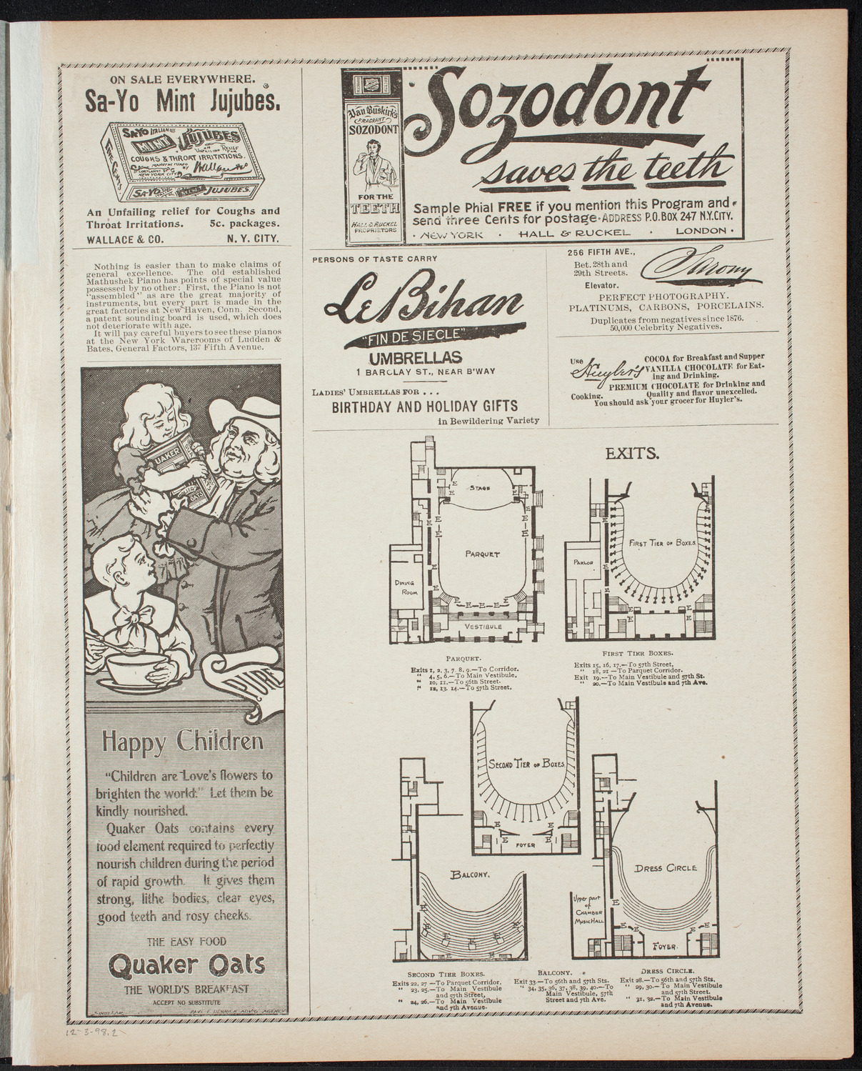 Oratorio Society of New York, December 3, 1898, program page 3