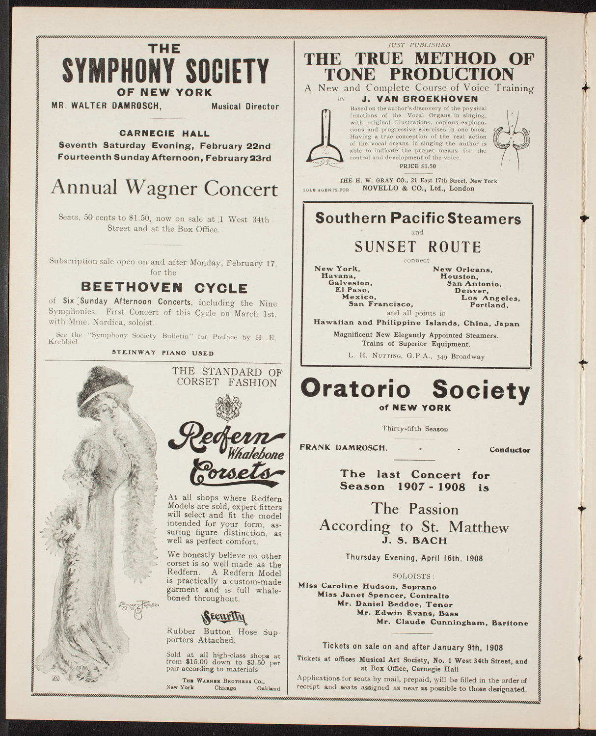 People's Symphony Concert, February 21, 1908, program page 2
