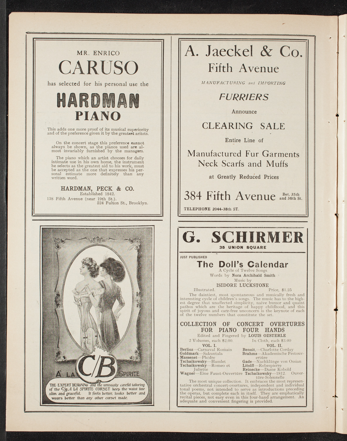 New York Philharmonic, March 6, 1909, program page 8