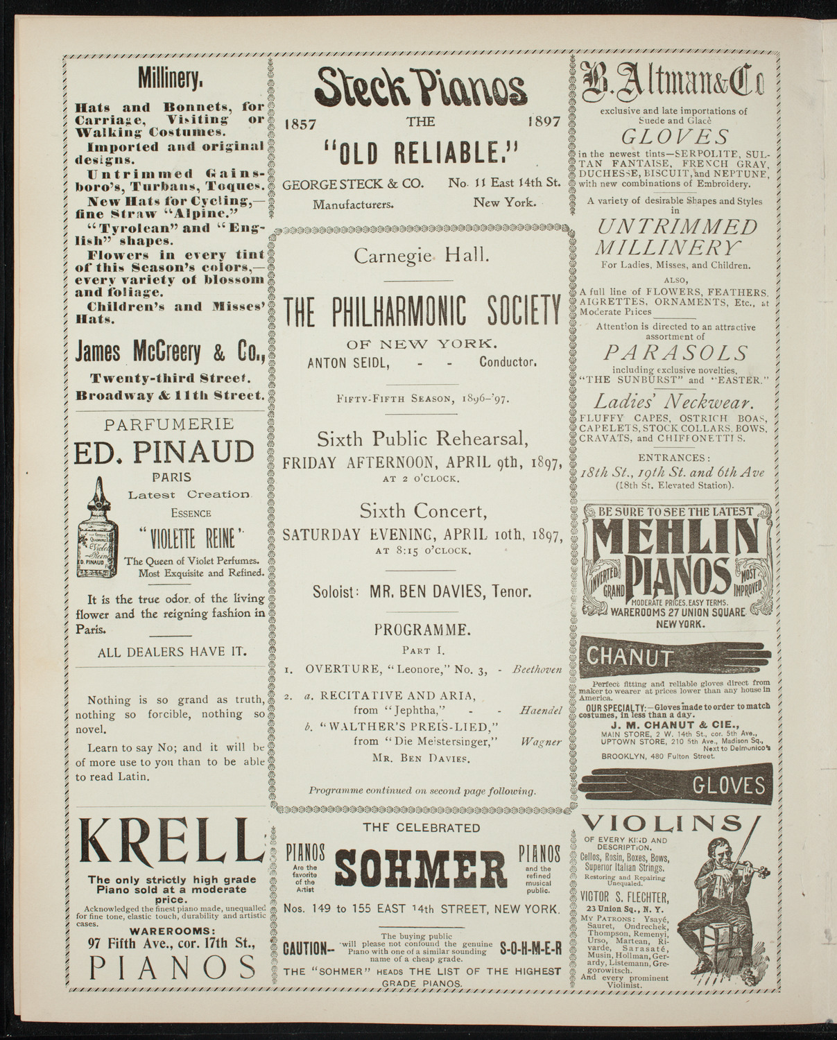 New York Philharmonic, April 9, 1897, program page 4