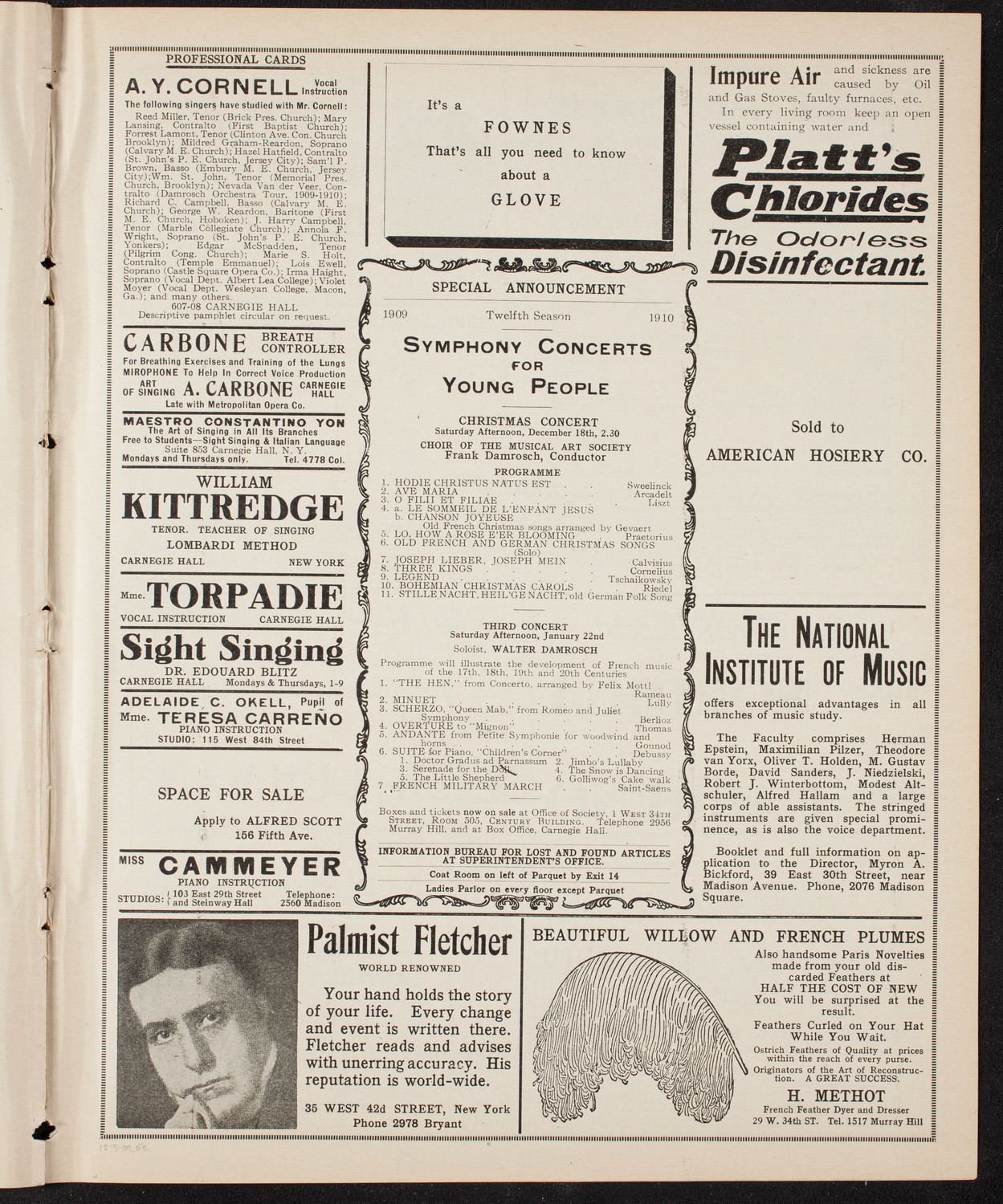 Elmendorf Lecture: At the Gates of the East, December 5, 1909, program page 9