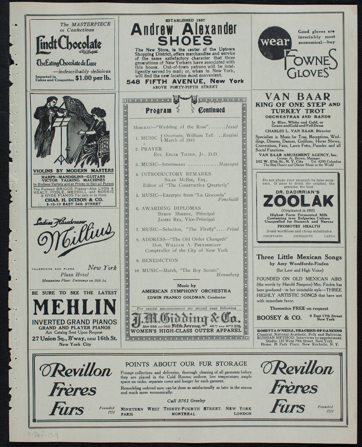 Graduation: Packard Commercial School, May 26, 1913, program page 7