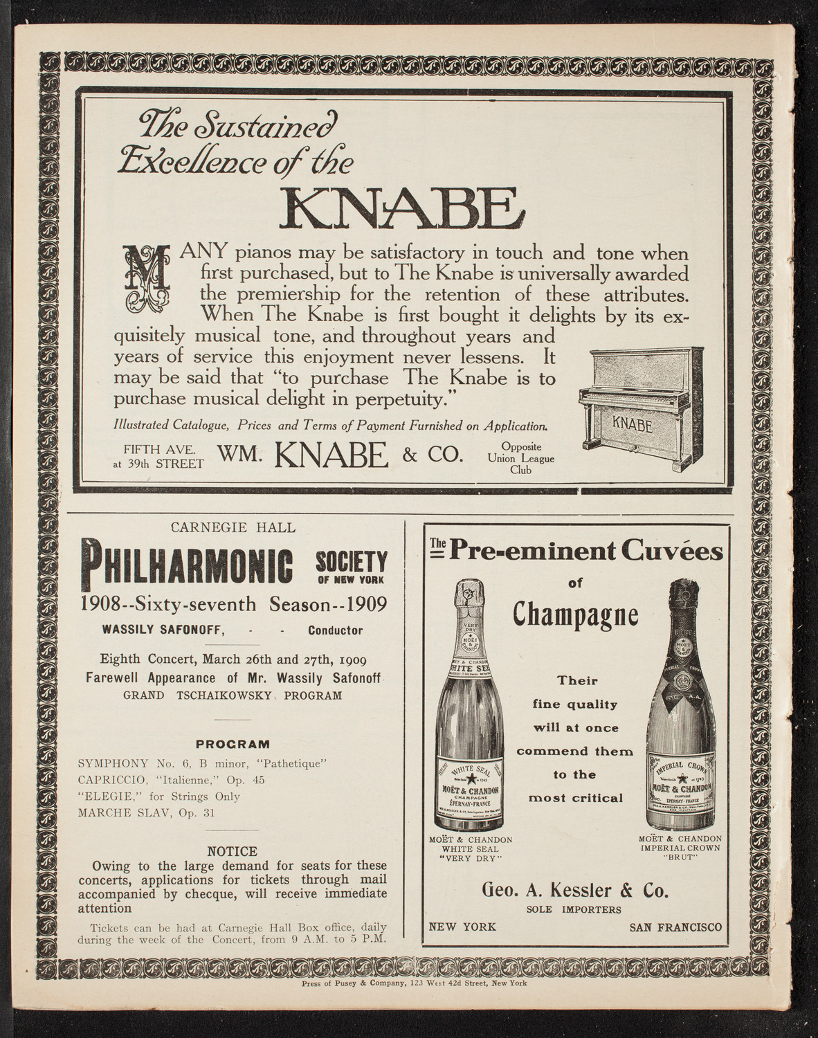 New York Philharmonic, March 5, 1909, program page 12