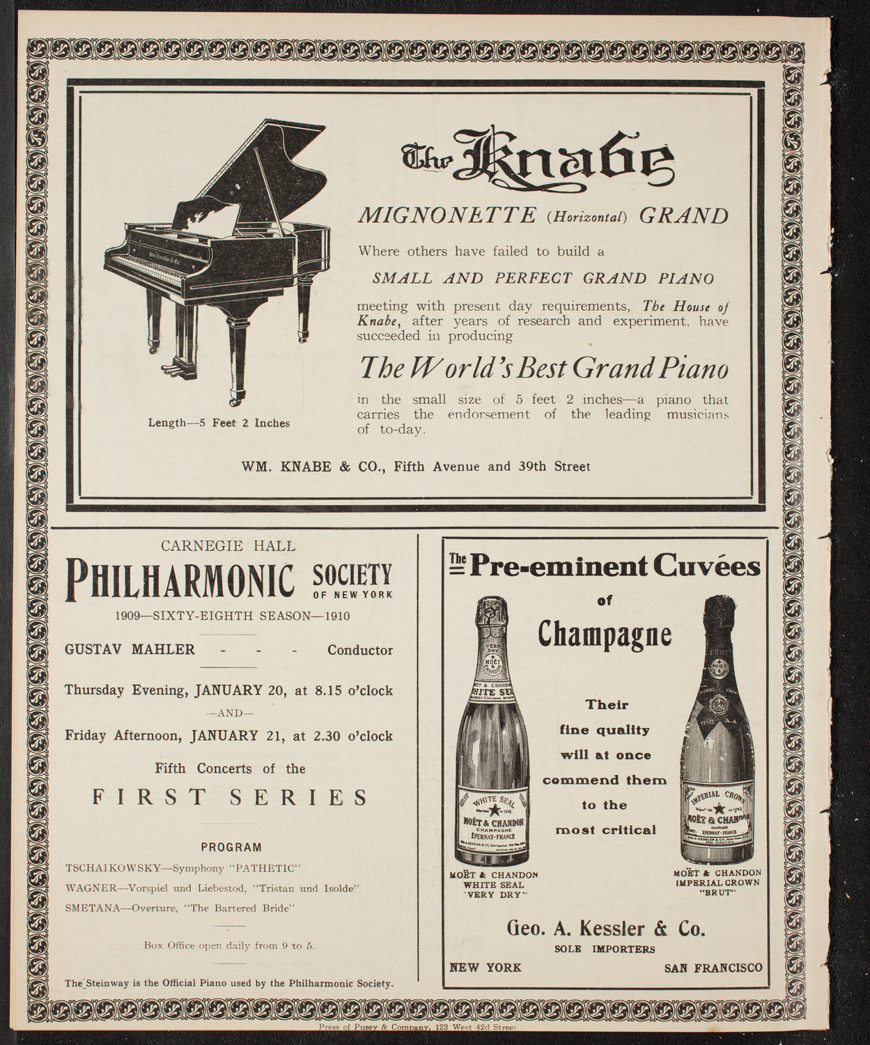 New York Philharmonic, January 16, 1910, program page 12