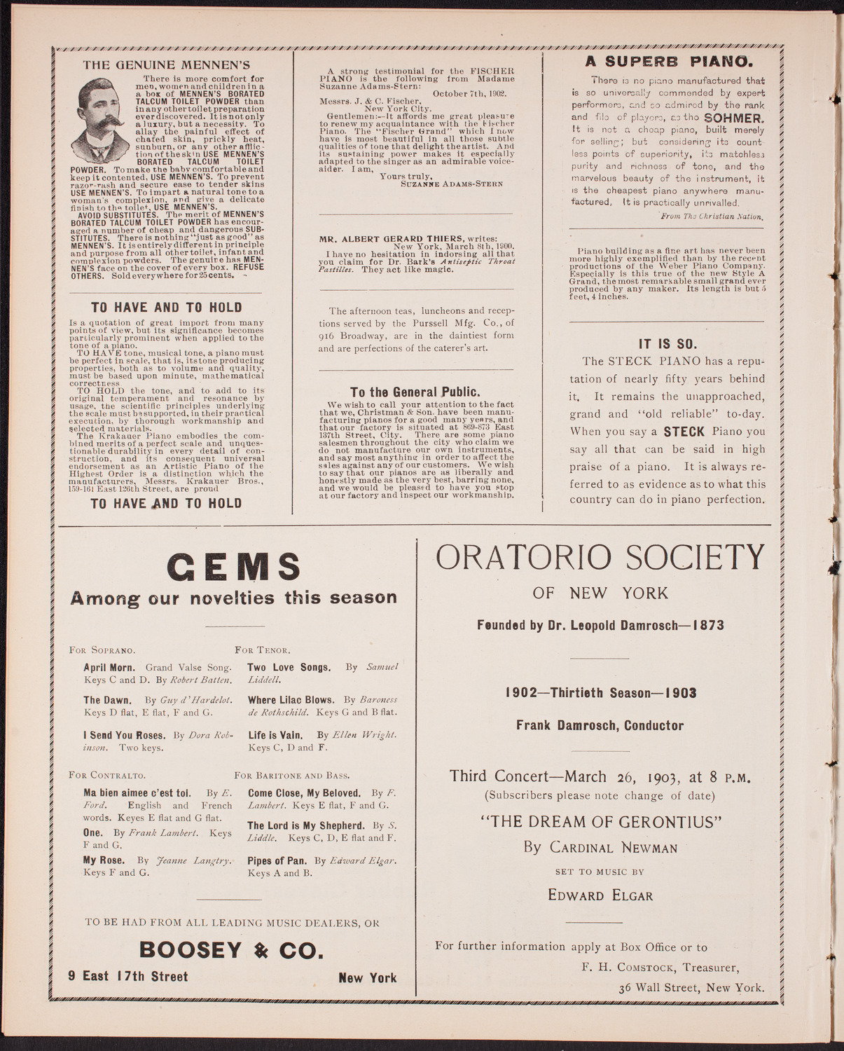 Oratorio Society of New York, December 26, 1902, program page 10