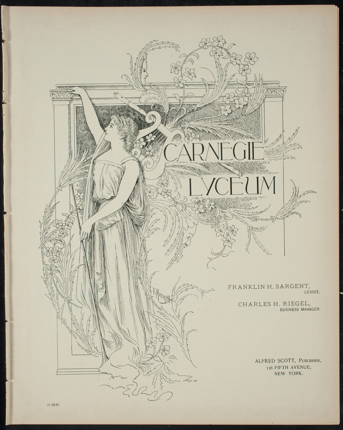 Meeting: Industrial Colony Association, November 23, 1897, program page 1