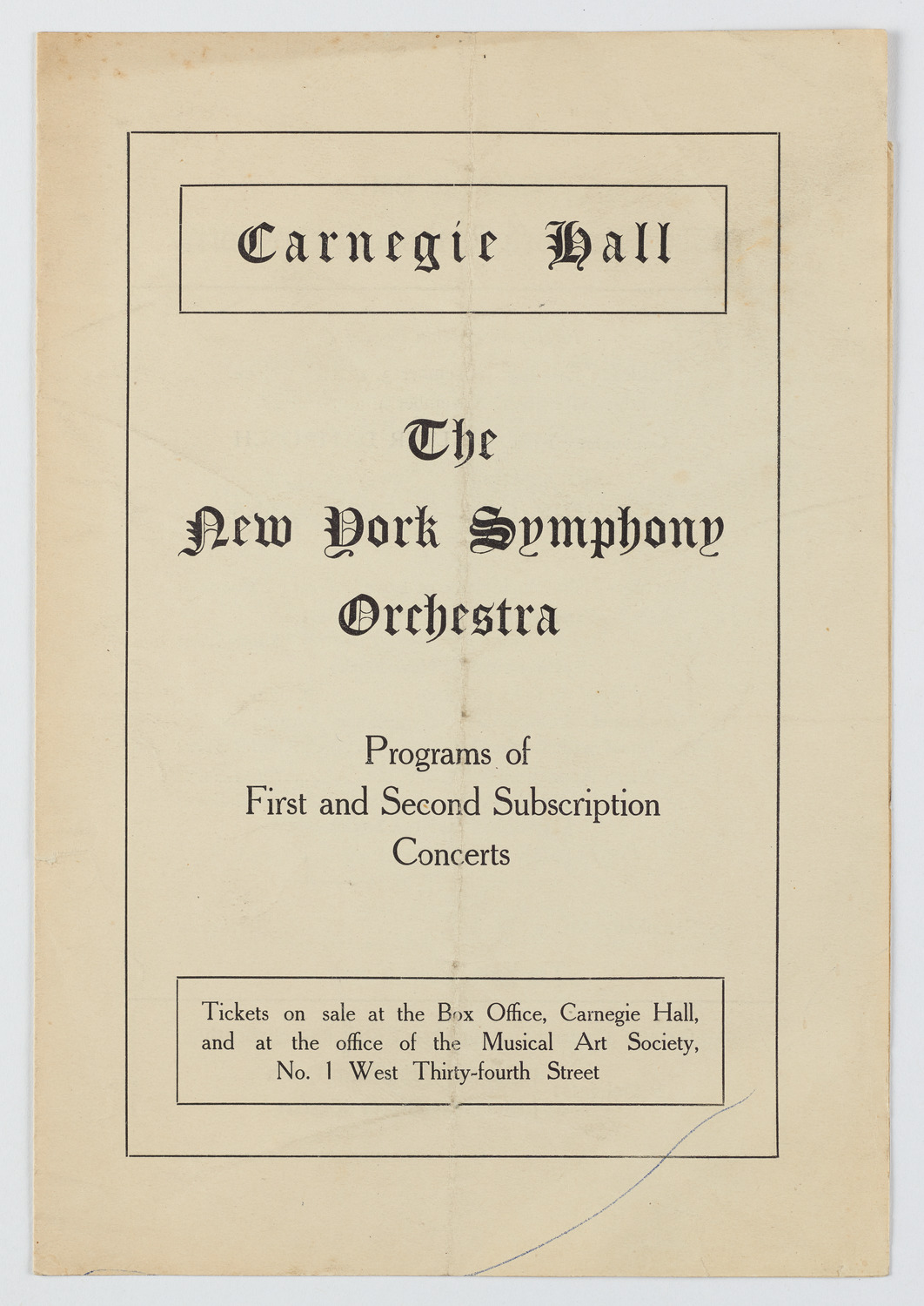 New York Symphony Orchestra, November 1906