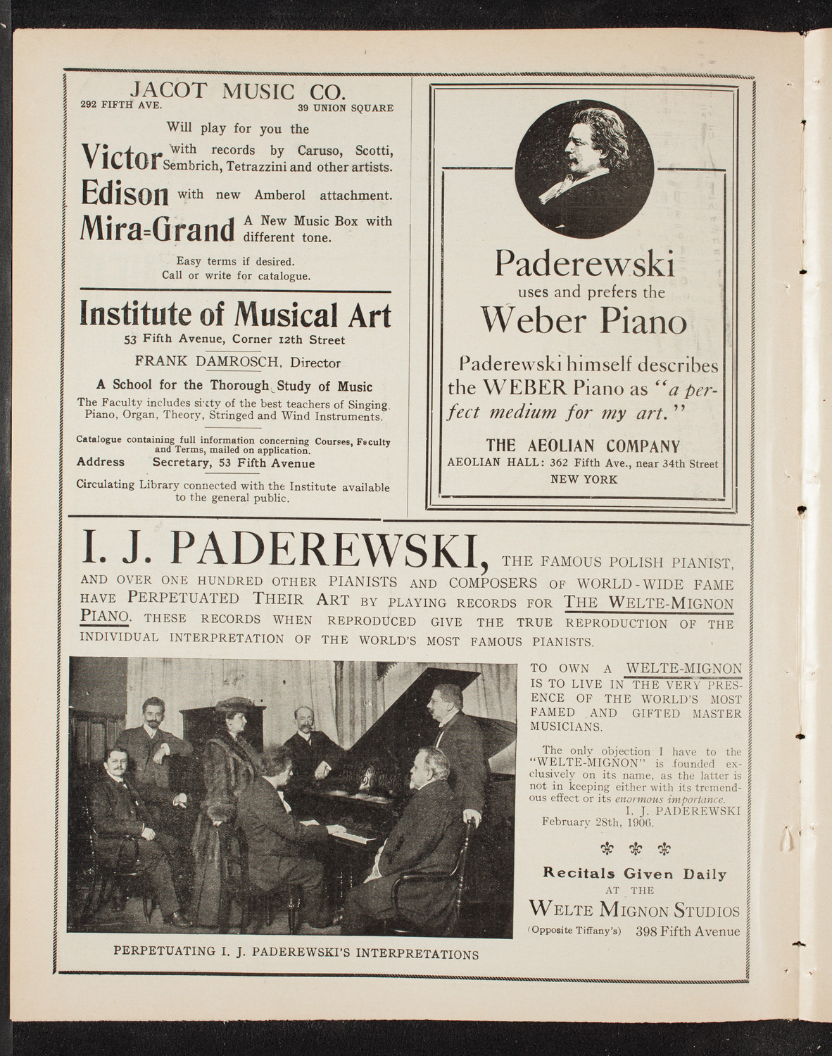 Ludwig Wüllner, Baritone, March 4, 1909, program page 6