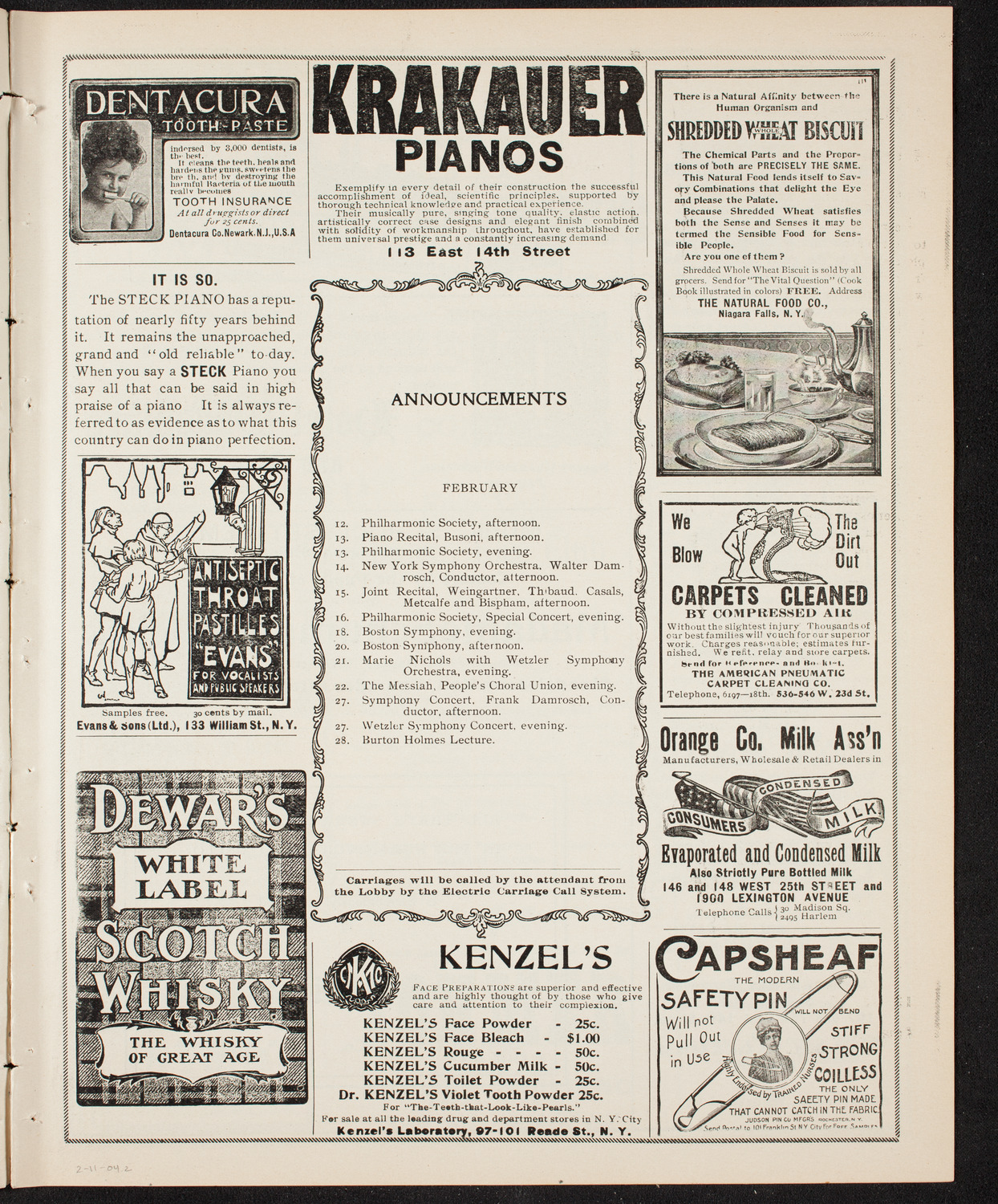 New York Banks' Glee Club, February 11, 1904, program page 3