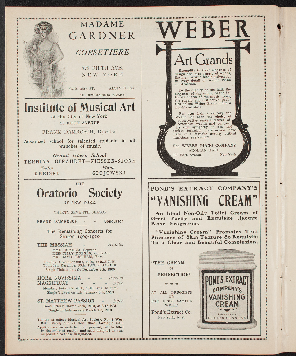 Isadora Duncan, Dancer, with the New York Symphony Orchestra, December 2, 1909, program page 6