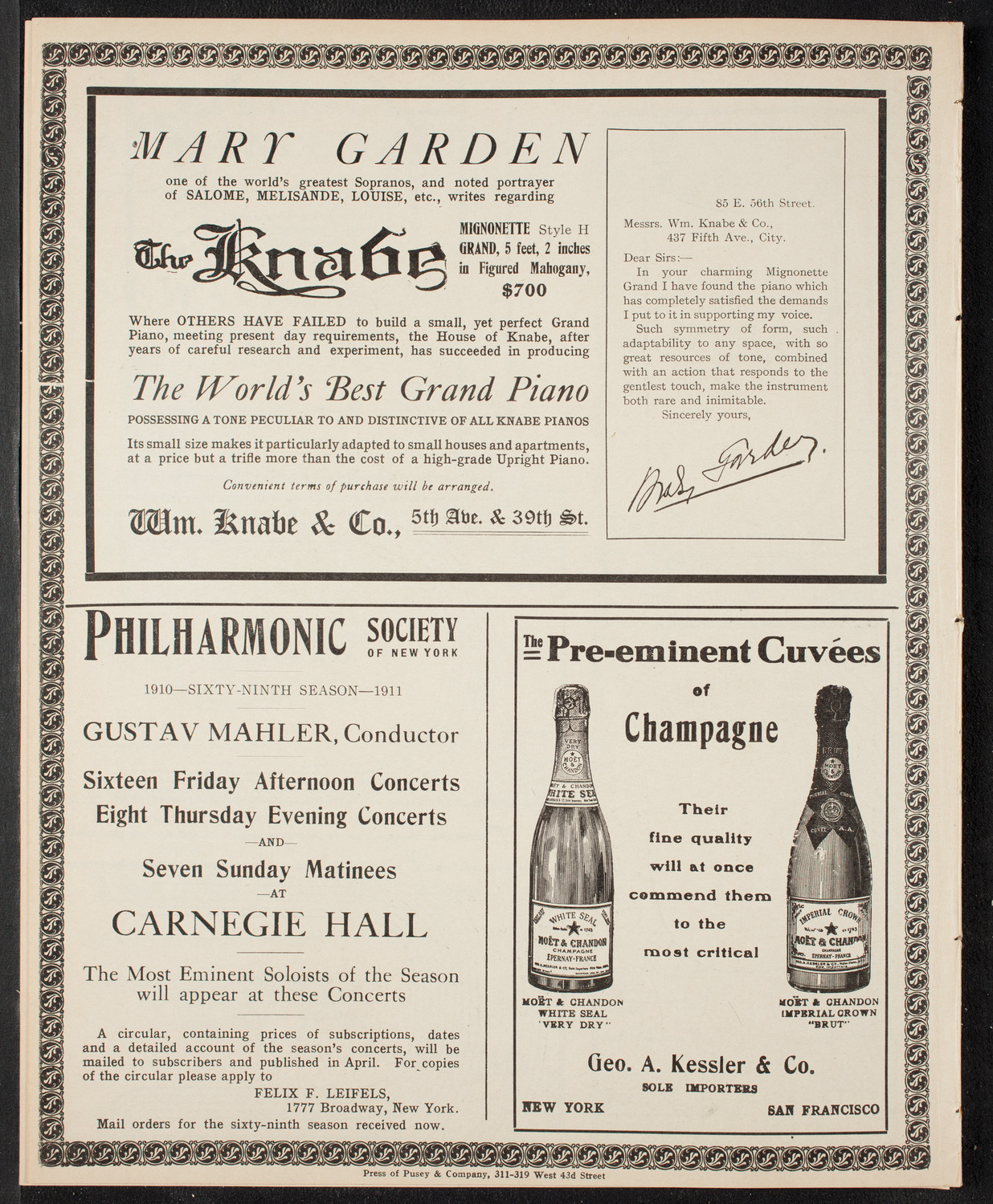 Fritz Kreisler, Violin, April 2, 1910, program page 12