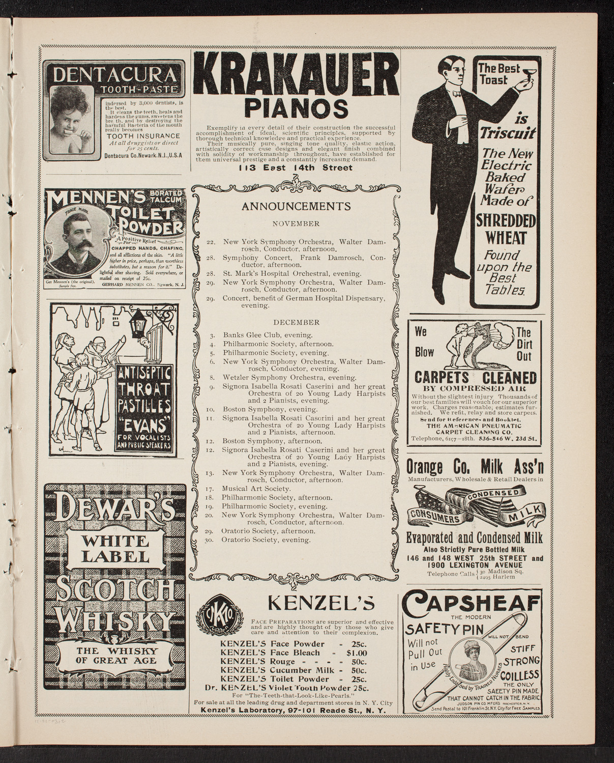 Wetzler Symphony Orchestra, November 21, 1903, program page 3