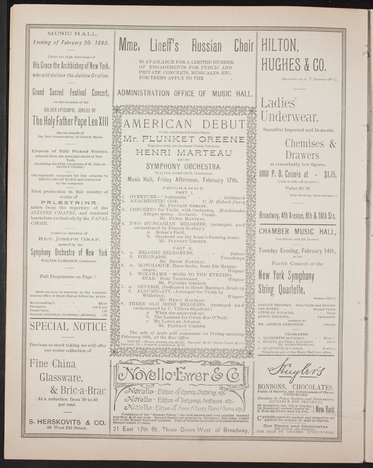 General Society of Mechanics and Tradesmen Program, February 9, 1893, program page 6