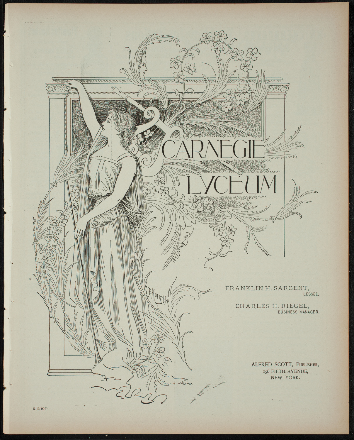 Hamilton Institute Dramatic Club, May 13, 1899, program page 1