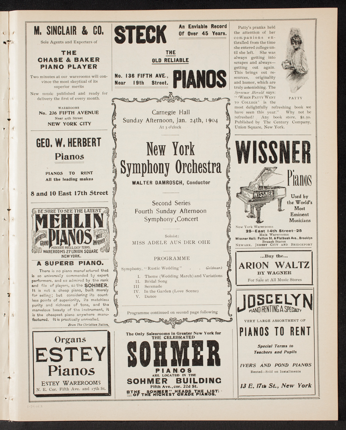 New York Symphony Orchestra, January 24, 1904, program page 5