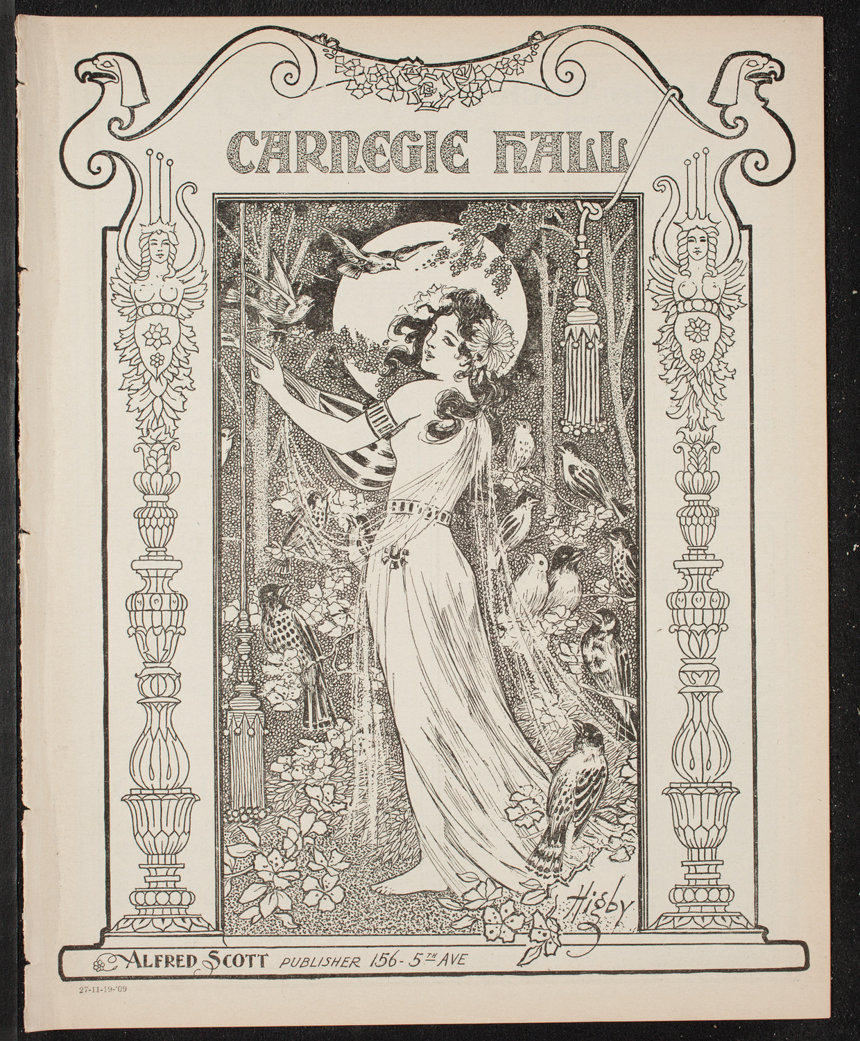 New York Philharmonic, November 19, 1909, program page 1