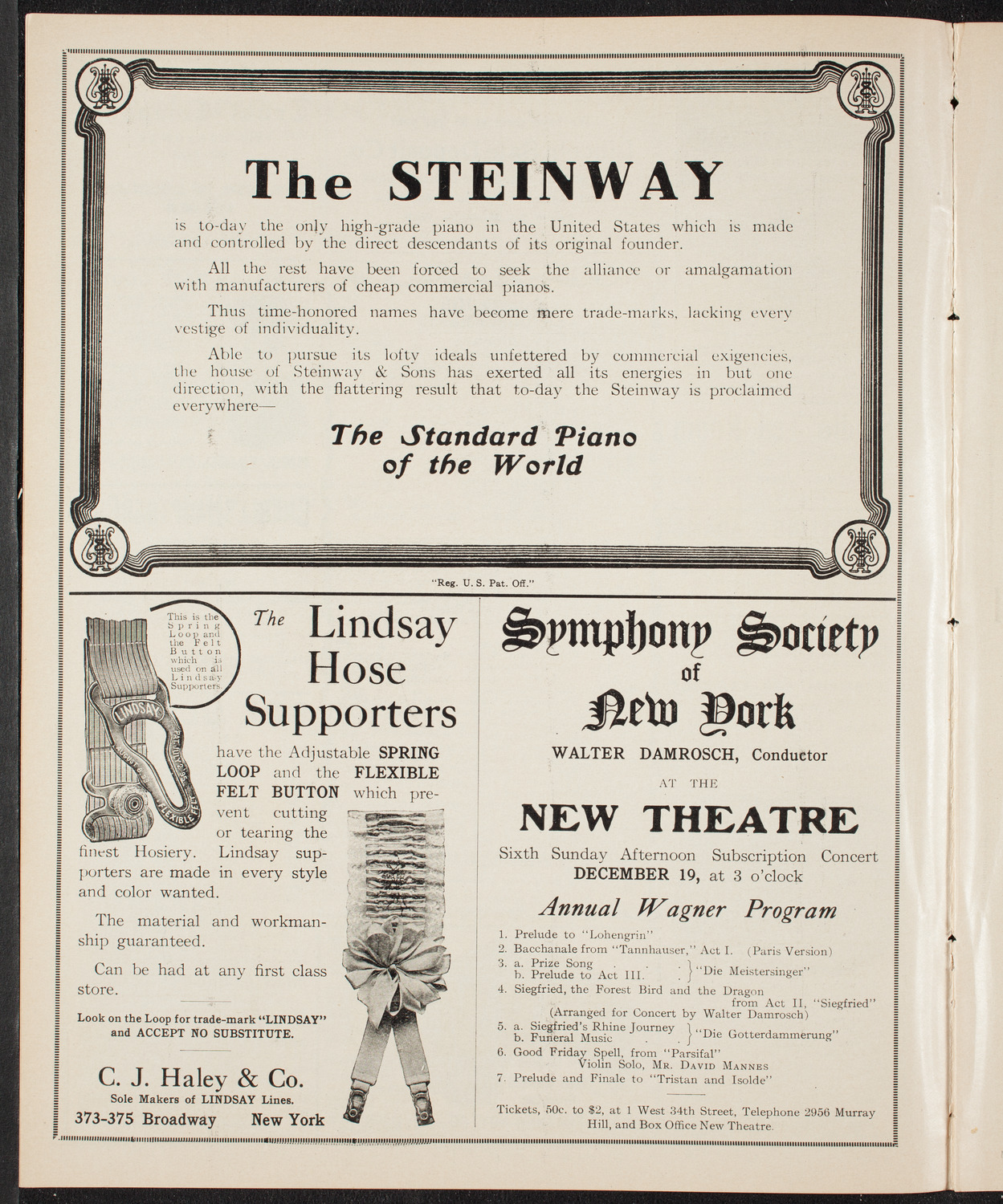 New York Philharmonic, December 17, 1909, program page 4