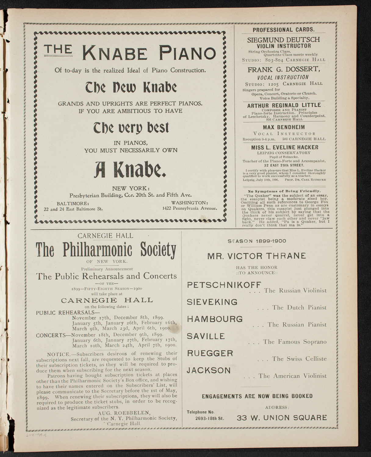 Graduation: New York Law School, June 8, 1899, program page 7