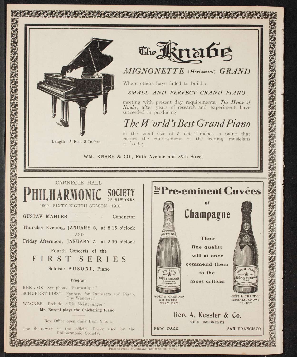 New York Philharmonic, December 31, 1909, program page 12