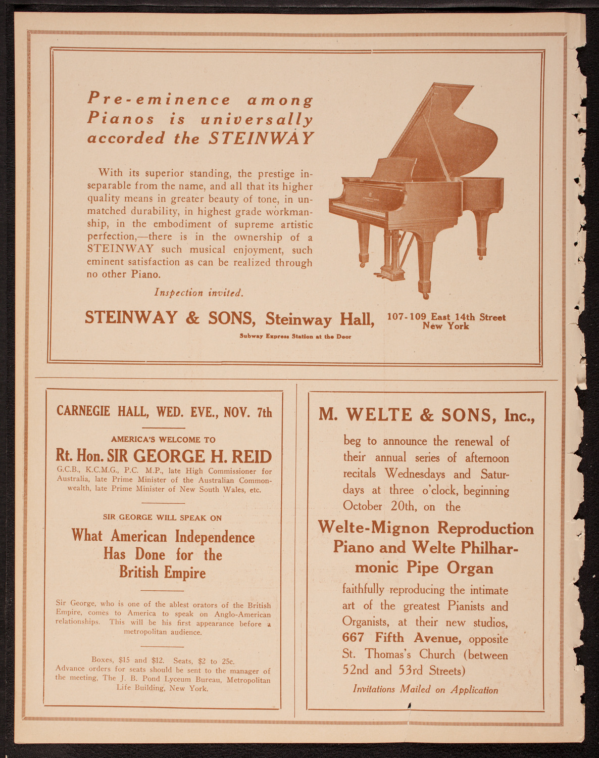Alice Gentle, Mezzo-Soprano, November 1, 1917, program page 4