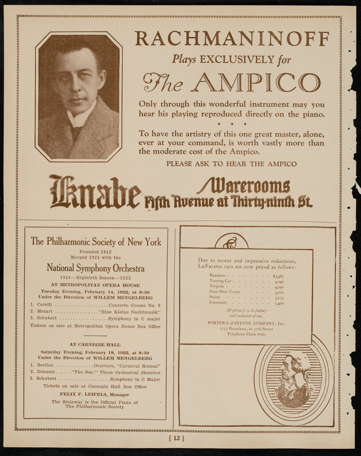 Josef Borissoff, Violin, February 15, 1922, program page 12