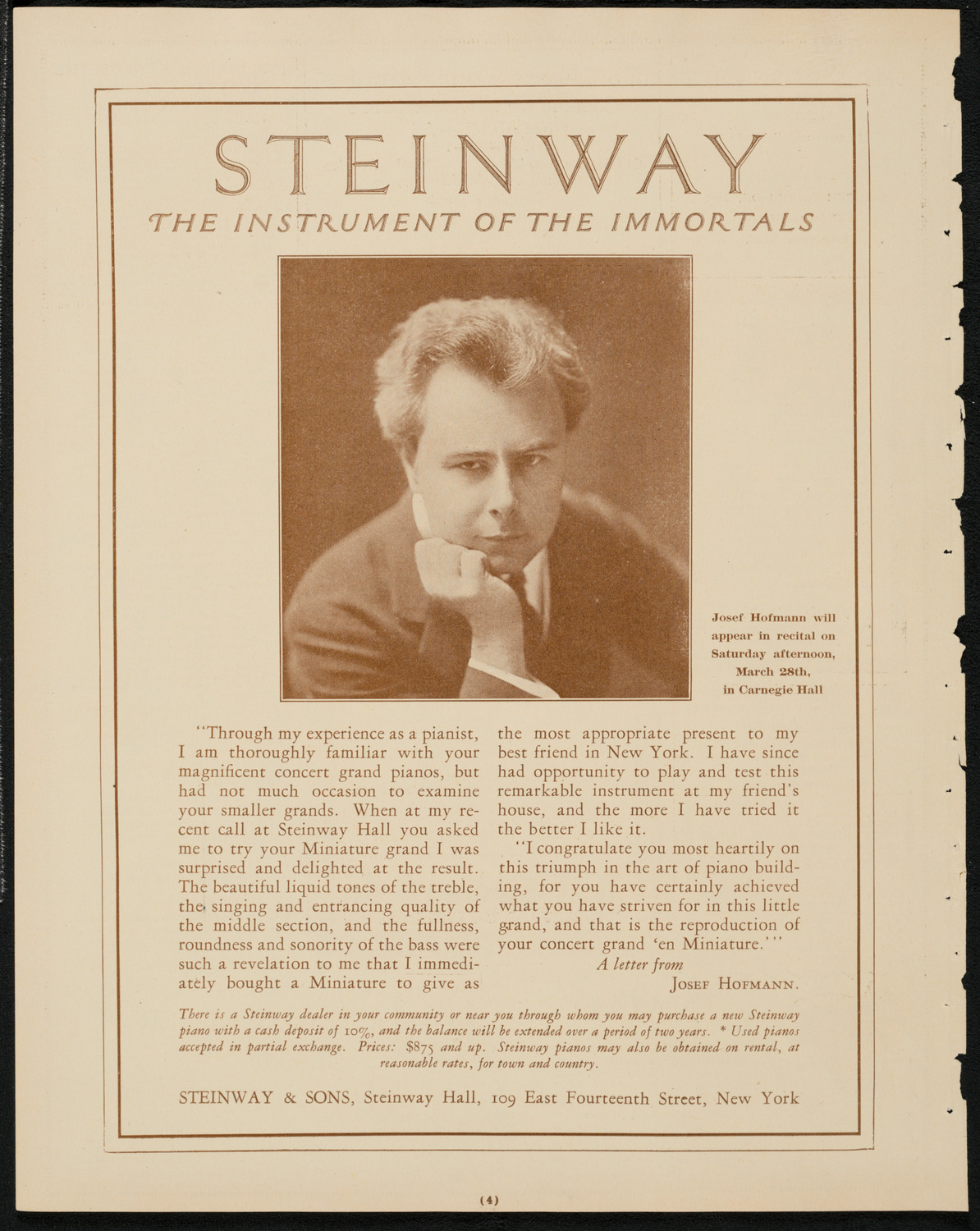 New York Symphony Orchestra, March 27, 1925, program page 4