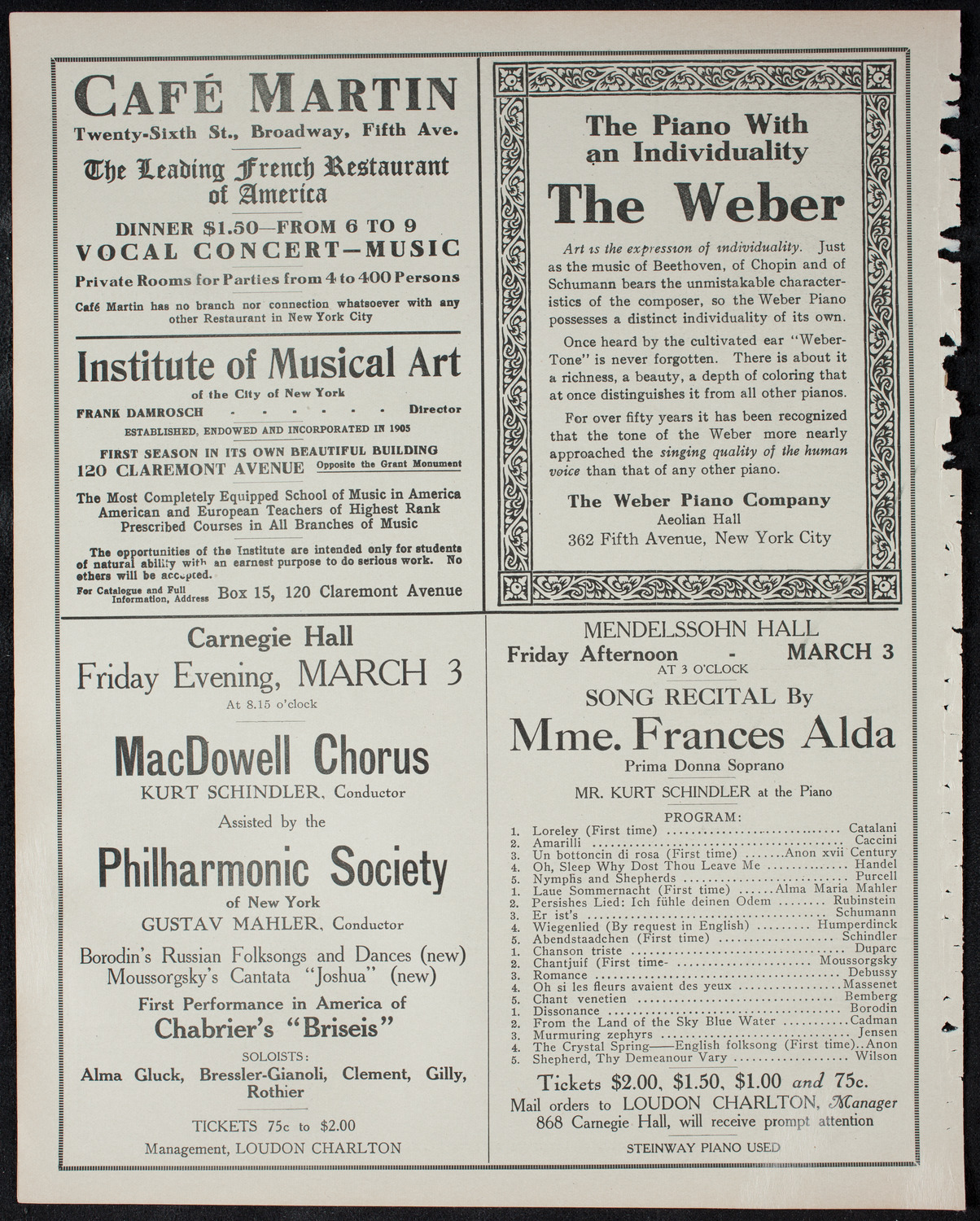 Boston Symphony Orchestra, February 23, 1911, program page 6