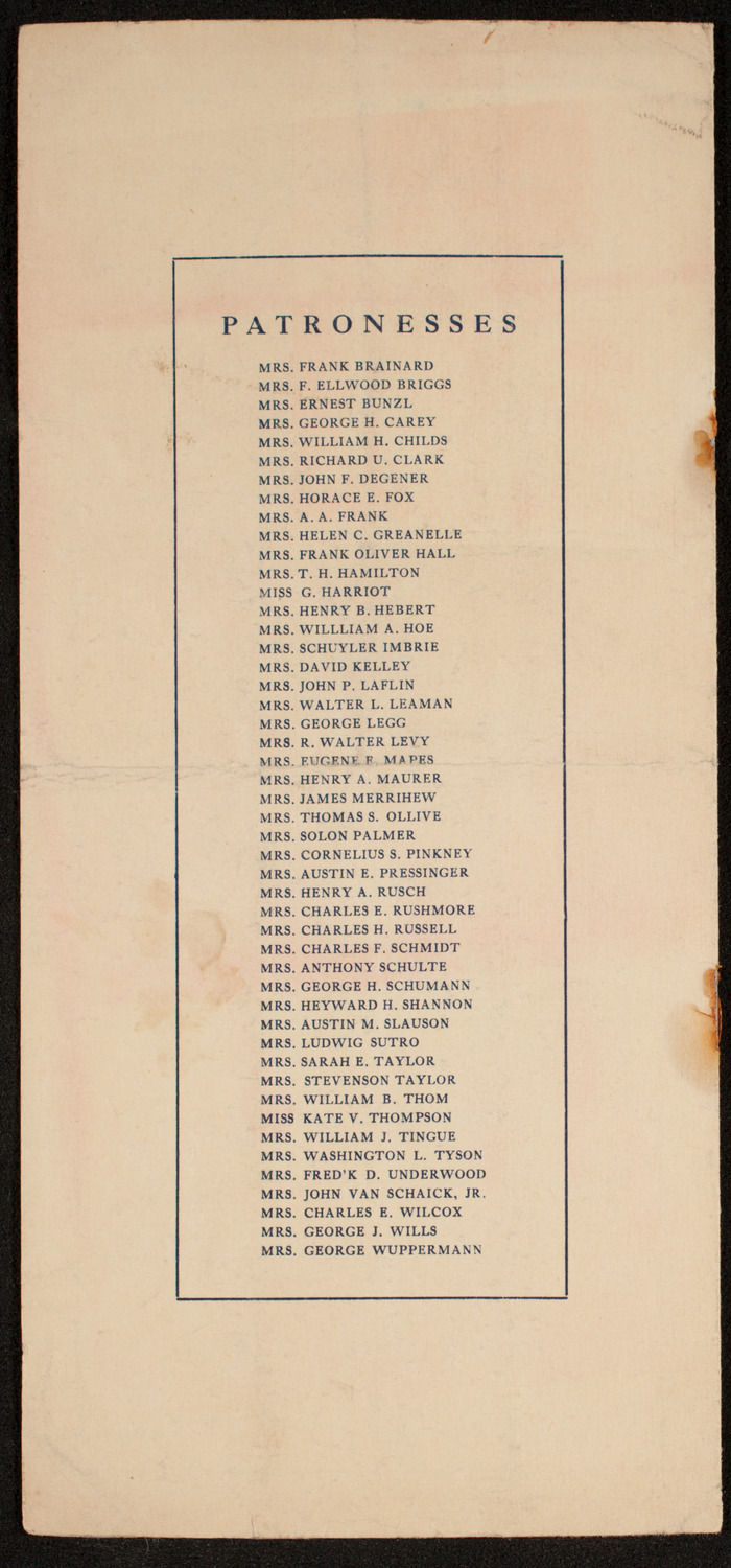 Columbia University Graduate Dramatic Association, May 4, 1911, program page 8